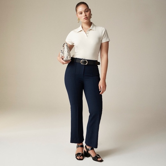 NWT!! J. CREW Cropped Natalia Pants Four Season Stretch Navy Blue Size 20 - Picture 1 of 16